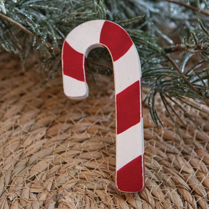 Col House Designs - Wholesale Christmas decoration - Wooden Candy Cane Hanger, 4"1