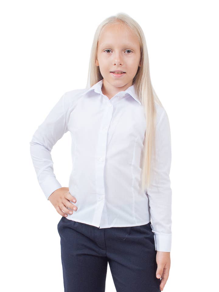 White Collared Dress Shirt by Kids Couture for wholesale by Mia Belle Girls • Wholesale