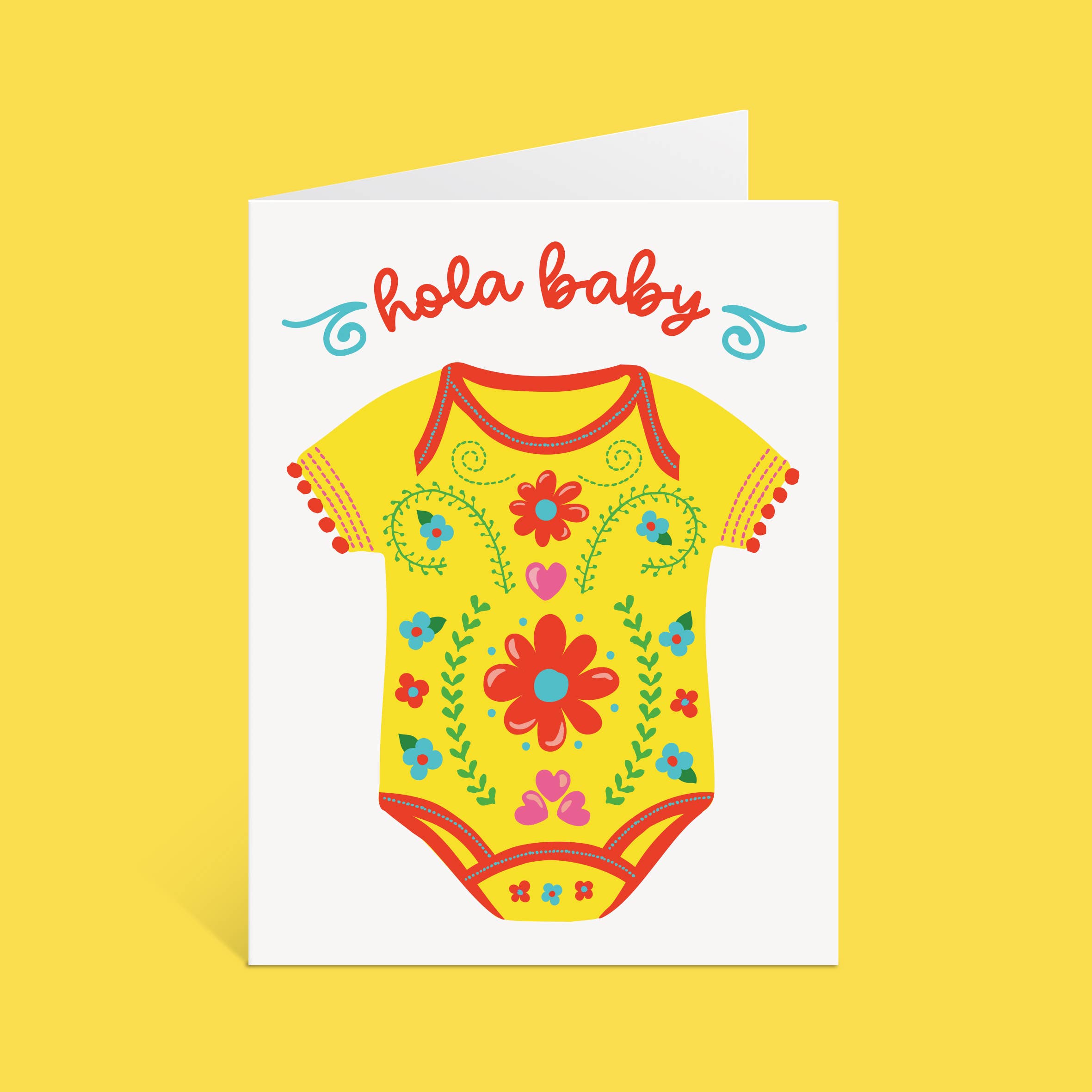 Lucy Loves Paper - Wholesale Baby Card - Hola Baby | New Baby Card in Spanish (A2)2