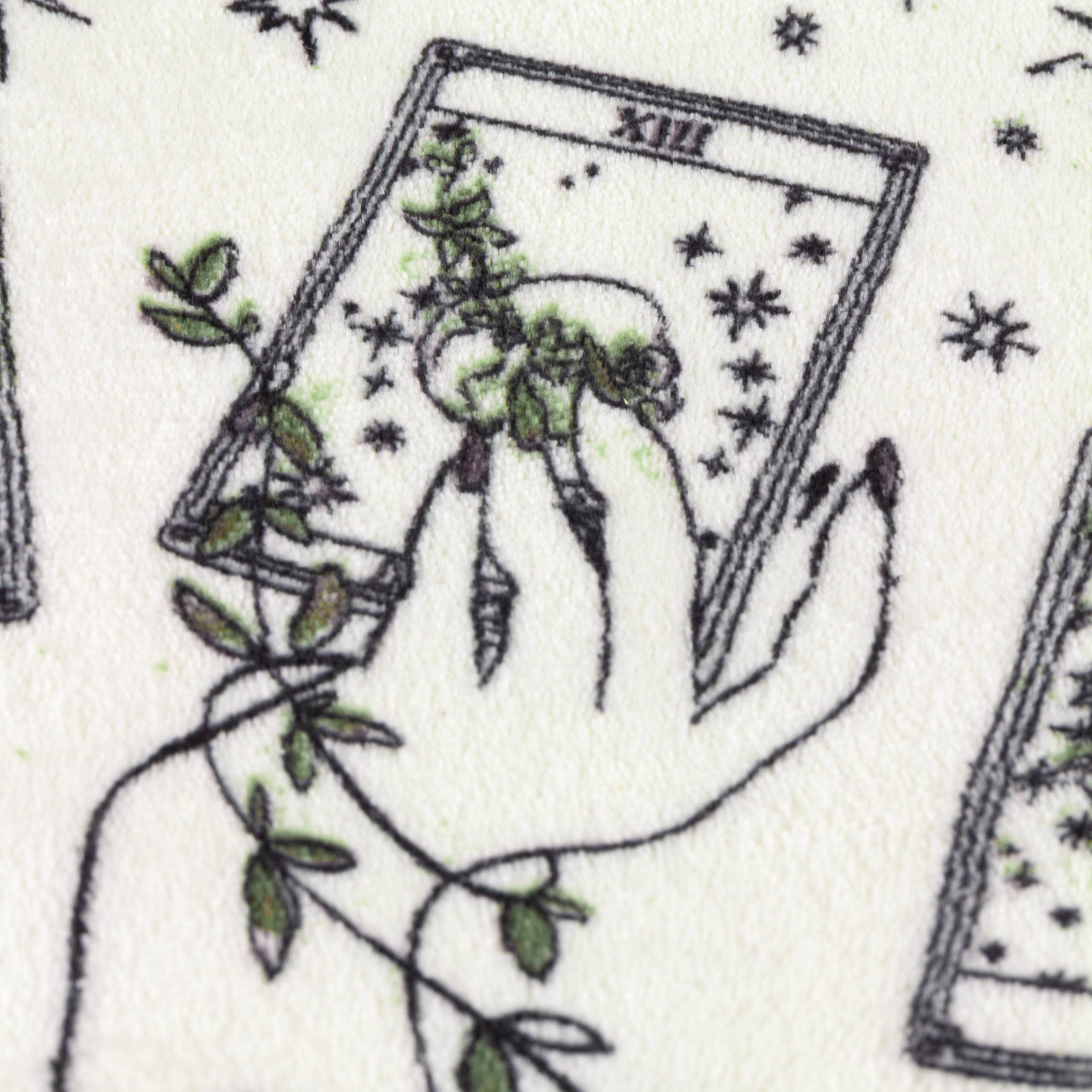 Celestial Stories Printed Sherpa Fleece Throw Green for wholesale on Faire4