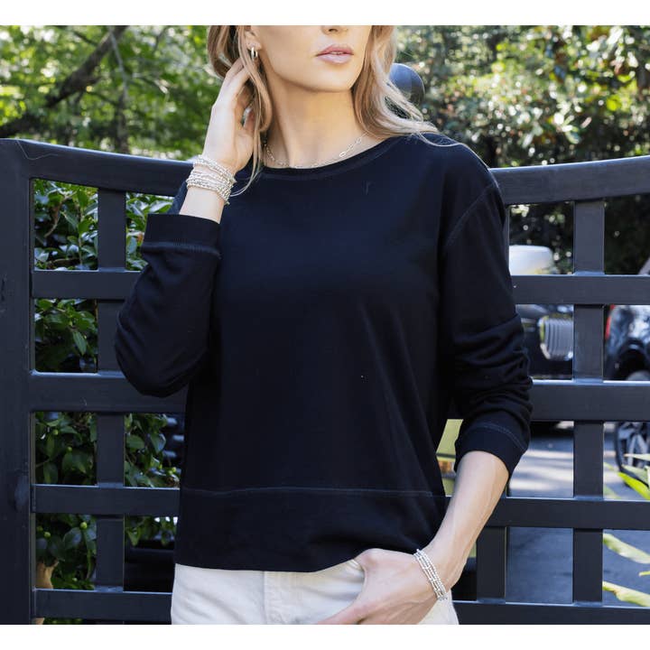 erin gray - Wholesale Lounge Top - Women's - Dylan Lounge Tee in Black0