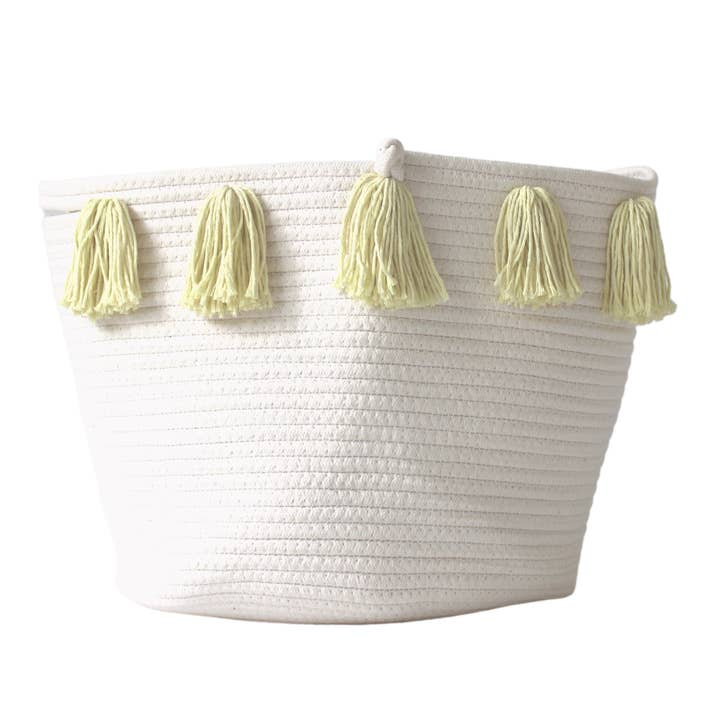 Cesta con borlas para crema de mantequilla, tamaño grande para venta al por mayor de Twig and Tassel