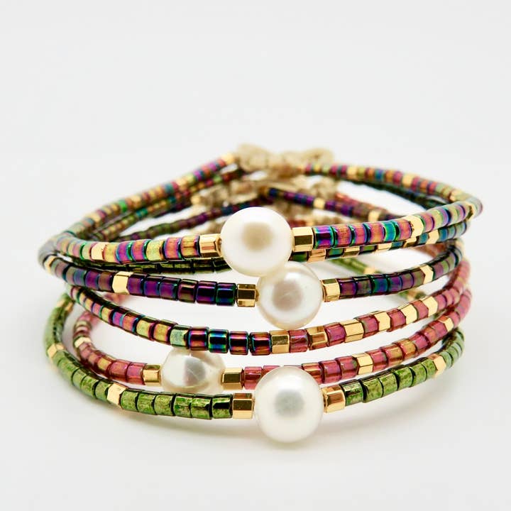 Pulsera de Perlas Mini de Agua Dulce - Chapada en Oro de 24k para venta al por mayor de Rosamariposa