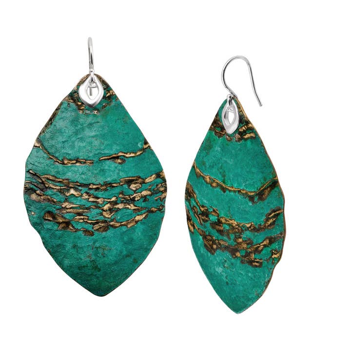 Silpada Emerald Pools Earrings, Green Patina & Silver for wholesale by Silpada