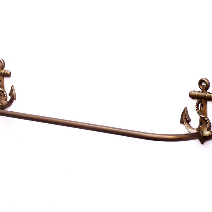 Hampton Ironworks - Wholesale Towel Holder/Hanger - Antique Brass Anchor Bath Towel Holder 28""2