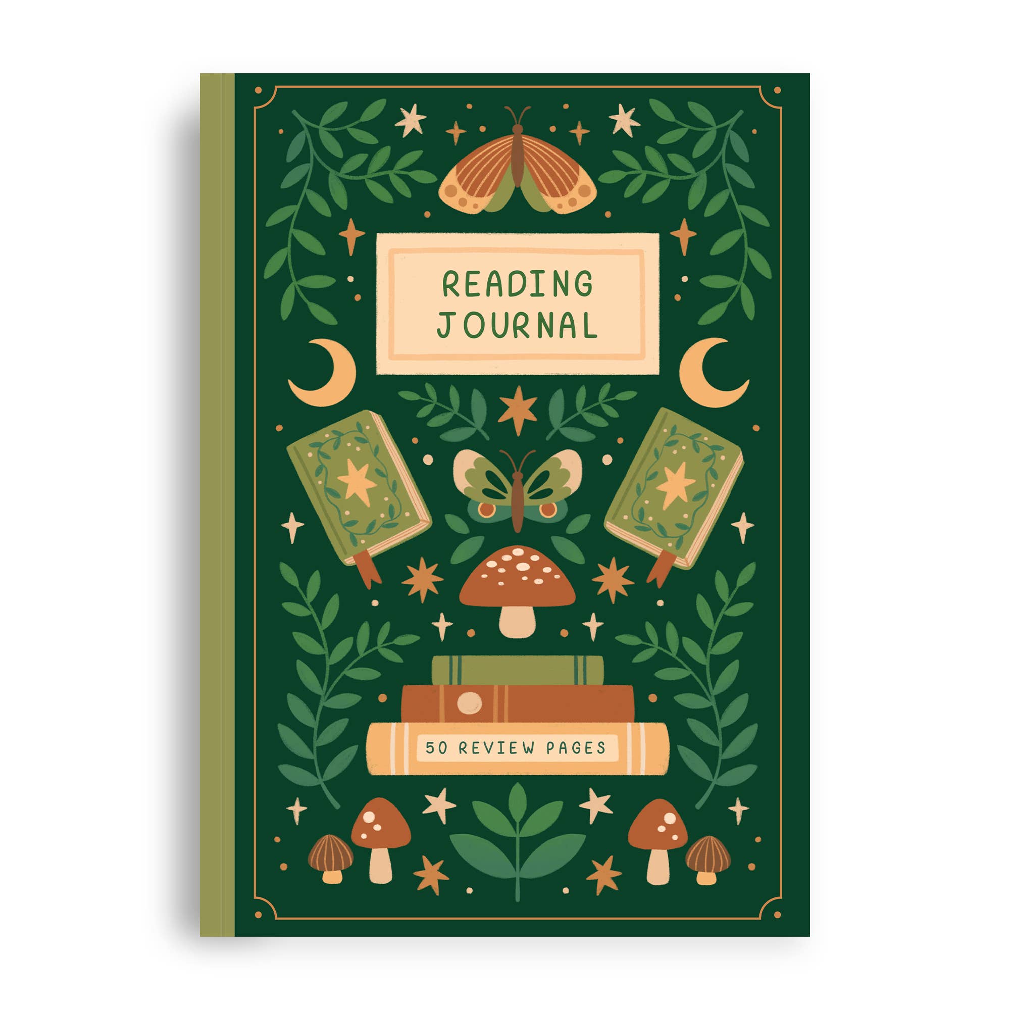 Hopscotch Paper Co. - Vente Journal intime - Journal de lecture Forêt fantastique, carnet de critique de livre de 50 pages0