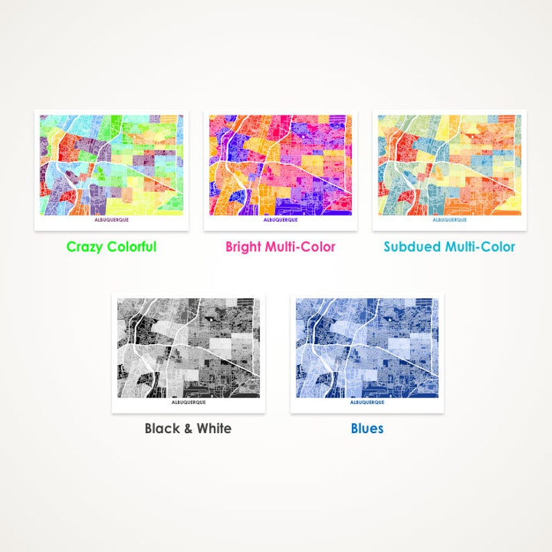 Juanita's Adventures - Wholesale Art Print - Juanitas Albuquerque Map Print1