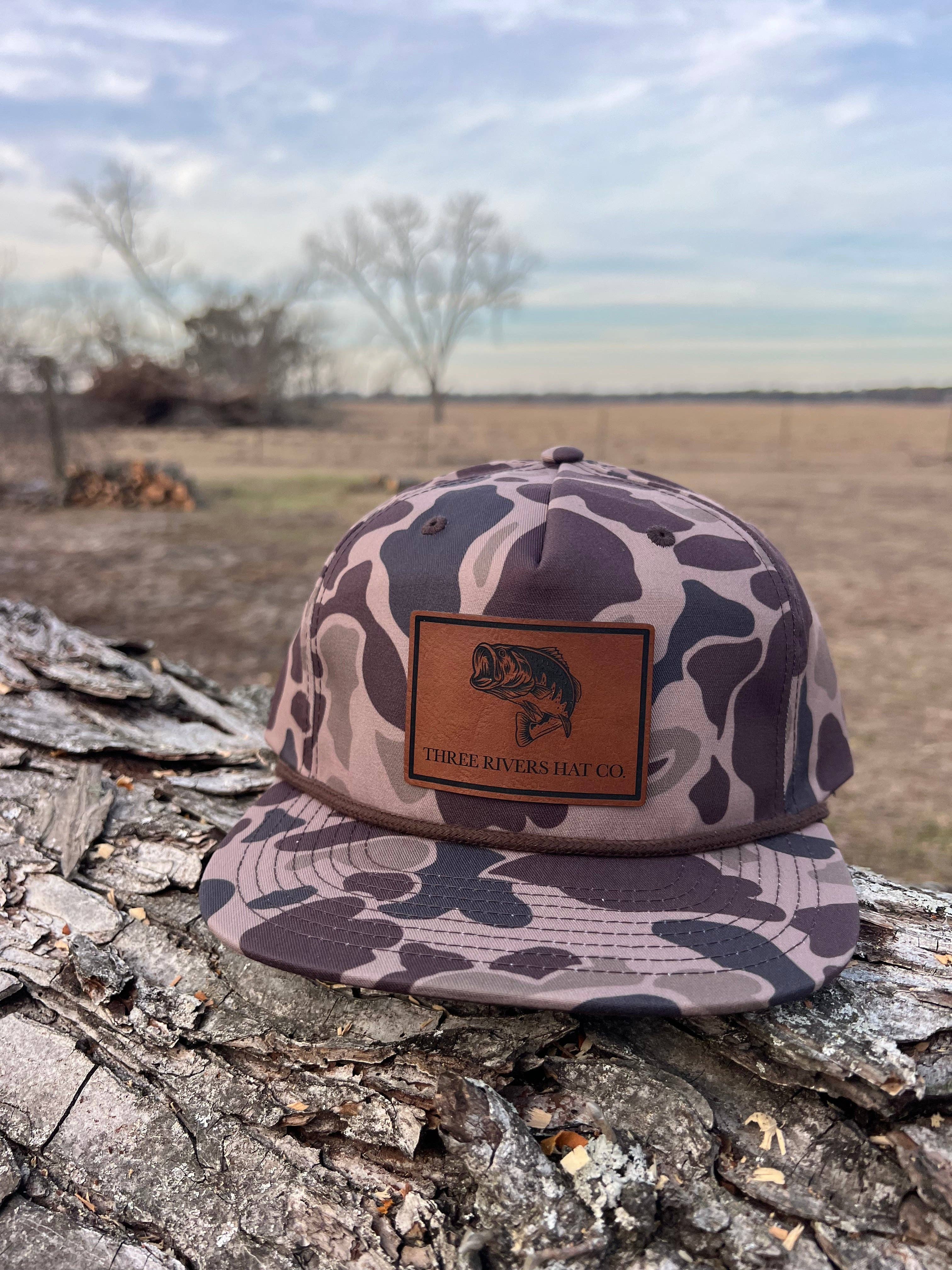 Three Rivers Hat Co. - Wholesale Truckerpet - Uniseks - Bass Silhouette - Touw Snapback0