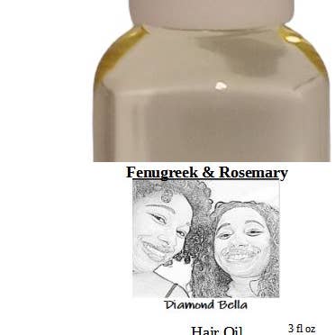 Diamond Bella - Vendita all'ingrosso Oli per capelli - Olio per capelli al fieno greco e rosmarino 3 fl oz