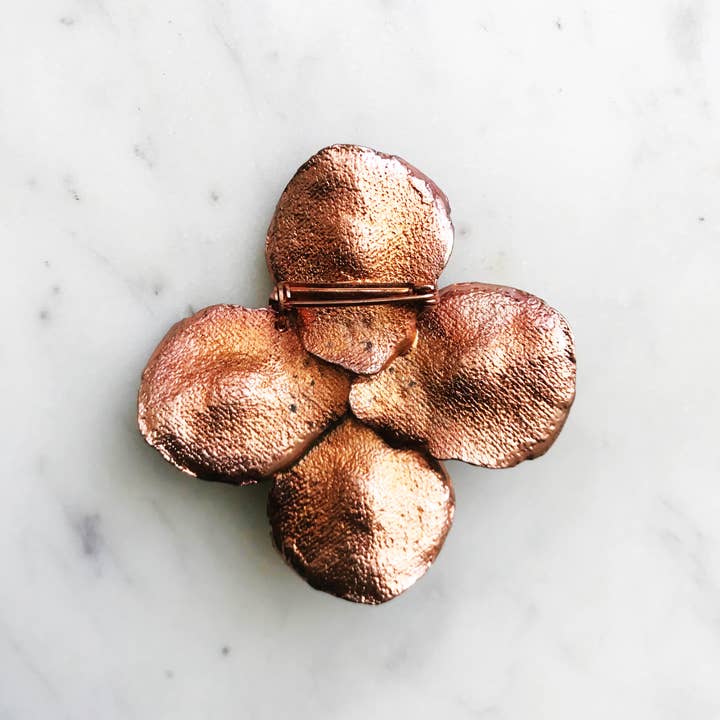 Carmen Miller Jewellery - Wholesale Brooch - Vintage Handmade Dark Grey Enamel & Crystal Flower Brooch4