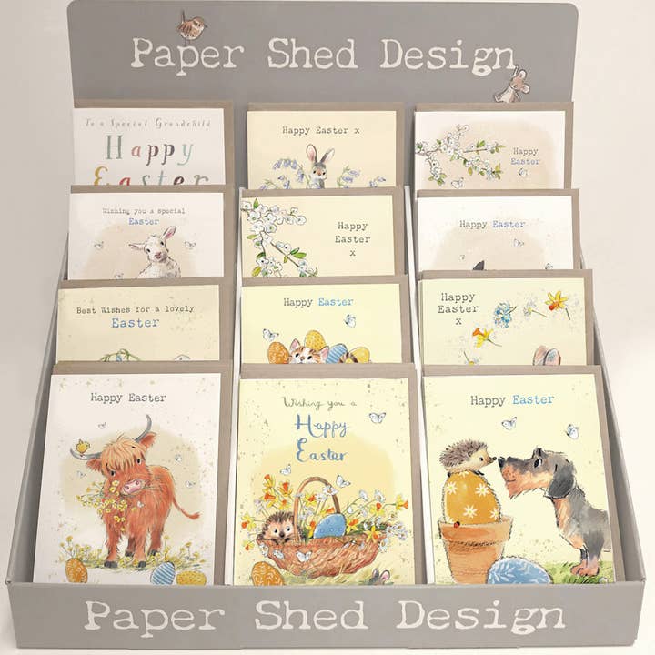 Paper Shed Design Ltd - Wholesale Easter Card - EASTER COUNTER PACKAGE - 12 DESIGNS FREE COUNTER STAND