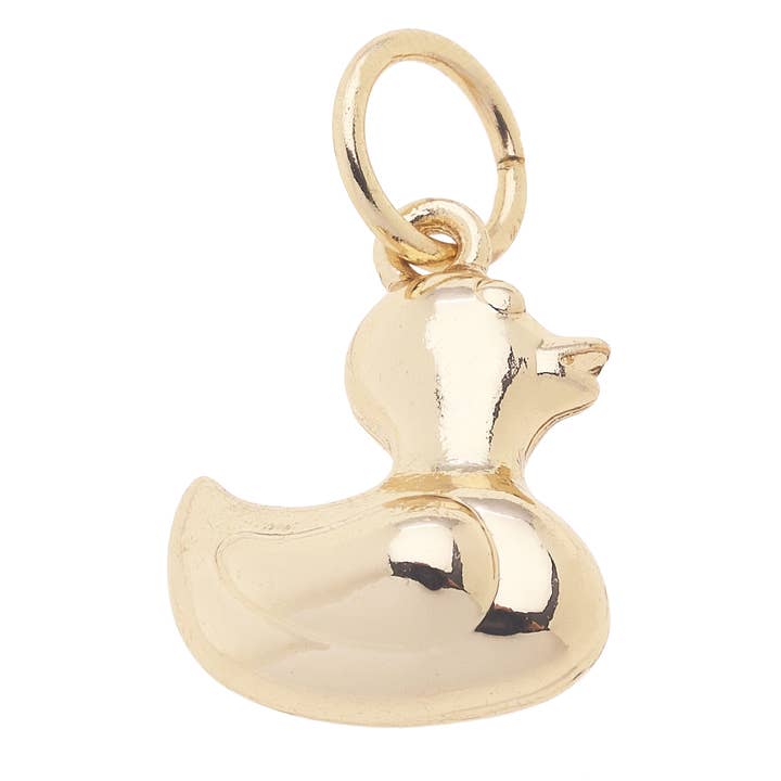 Canvas Style - Wholesale Individual Charm/Pendant - Rubber Ducky Charm in Shiny Gold