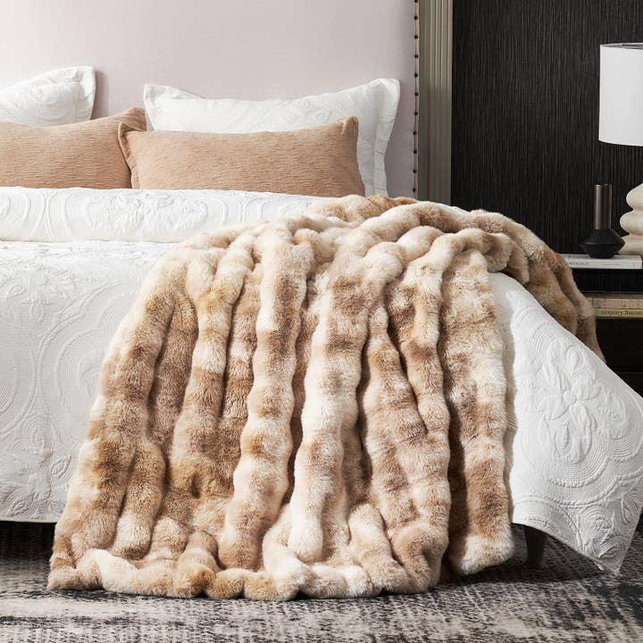 CB Faux Fur Bubble Throw Blankets, Tie-dye Color, 60"x80"  for wholesale by DreamValley