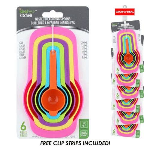 Deluxe Import Trading - Vente Cuillère doseuse - Lot de 36 cuillères à mesurer idéales pour la cuisine, imbriquées, 6 avec 3 clips en S0