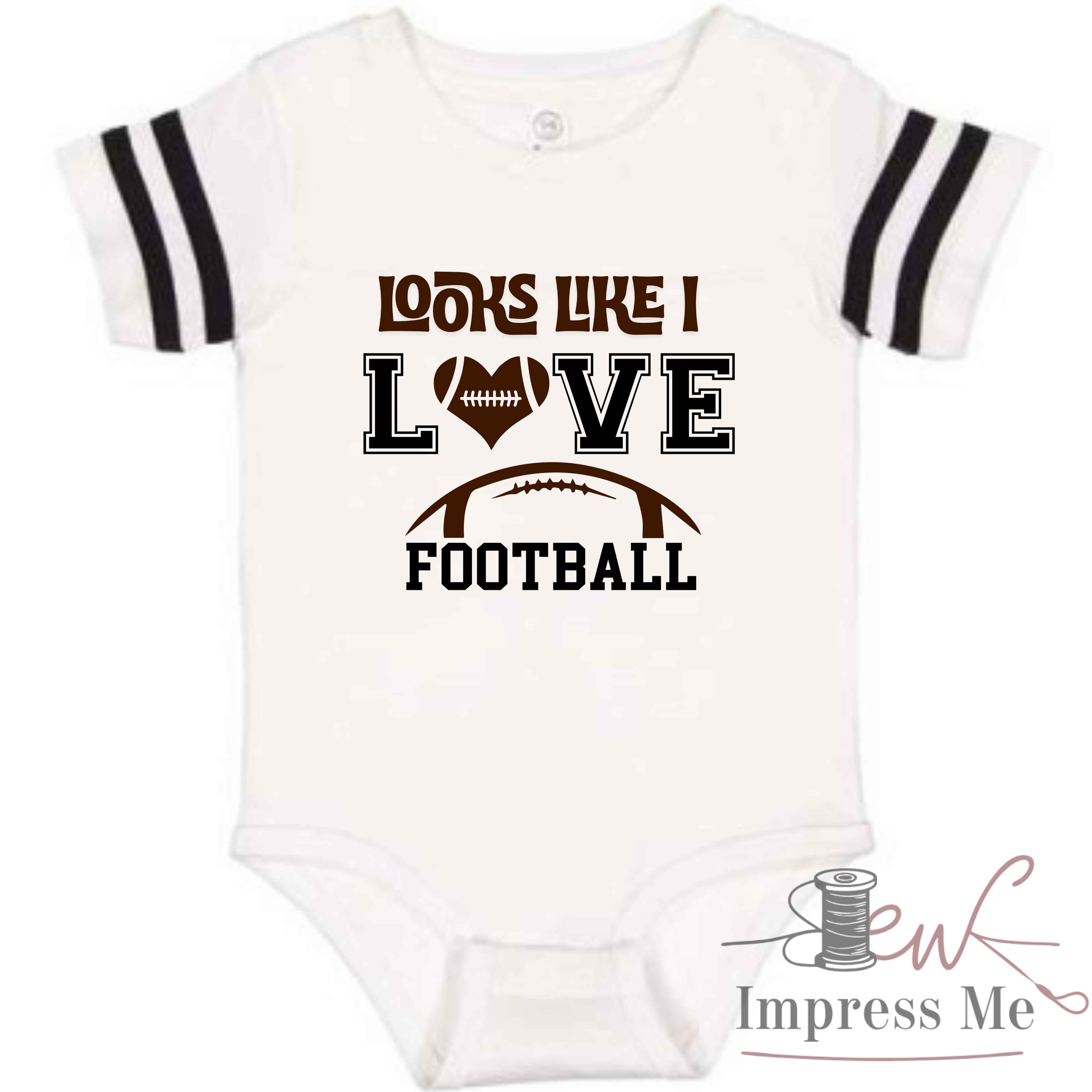 Sew Impress Me - Wholesale Bodysuit (Non-Footed) - Baby - "Looks Like I" Love Football Sports Onesie | Baby Apparel2
