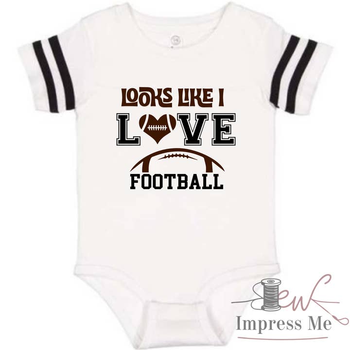 Sew Impress Me - Wholesale Bodysuit (Non-Footed) - Baby - "Looks Like I" Love Football Sports Onesie | Baby Apparel2