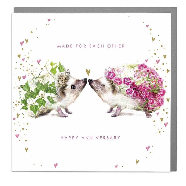 Hedeghogs Happy Anniversary Card for wholesale by Lola Design Ltd