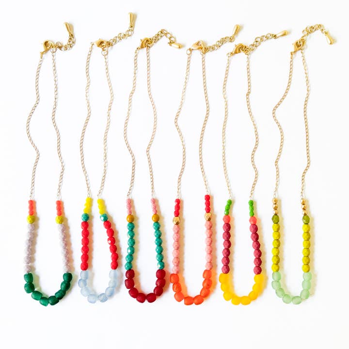 Nest Pretty Things - Wholesale Beaded/Pearl Necklace - Multicolor Recycled African Glass And Mixed Bead Necklace