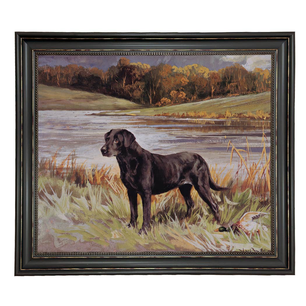 Madison Bay Co. - Historical Home Decor Reproductions - Wholesale Art Print - Labrador Retriever with Duck Framed Painting Print on Canvas49