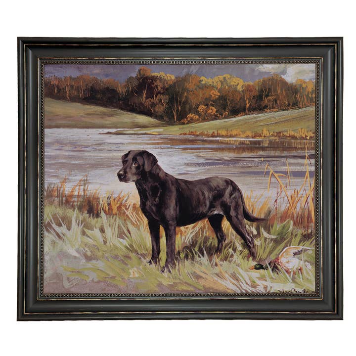 Madison Bay Co. - Historical Home Decor Reproductions - Wholesale Art Print - Labrador Retriever with Duck Framed Painting Print on Canvas49