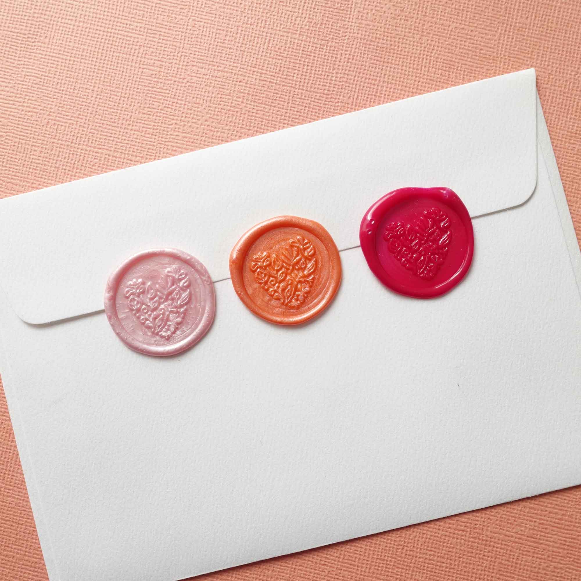 Fiona Ariva – wholesale Rubber/decorative stamp – Botanical Floral Love Heart wax seal stamp, wax seal kit or6
