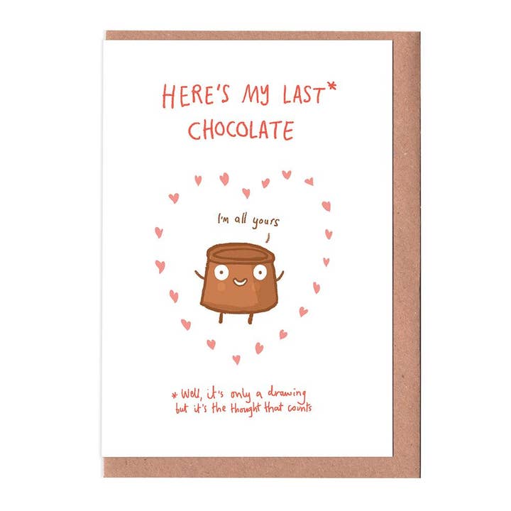 Last Chocolate Card for wholesale by Sarah Ray