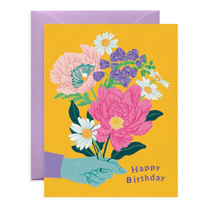 Handpicked Bouquet | Birthday Card | Hand Holding Flowers for wholesale by O.O.M.F. Creative