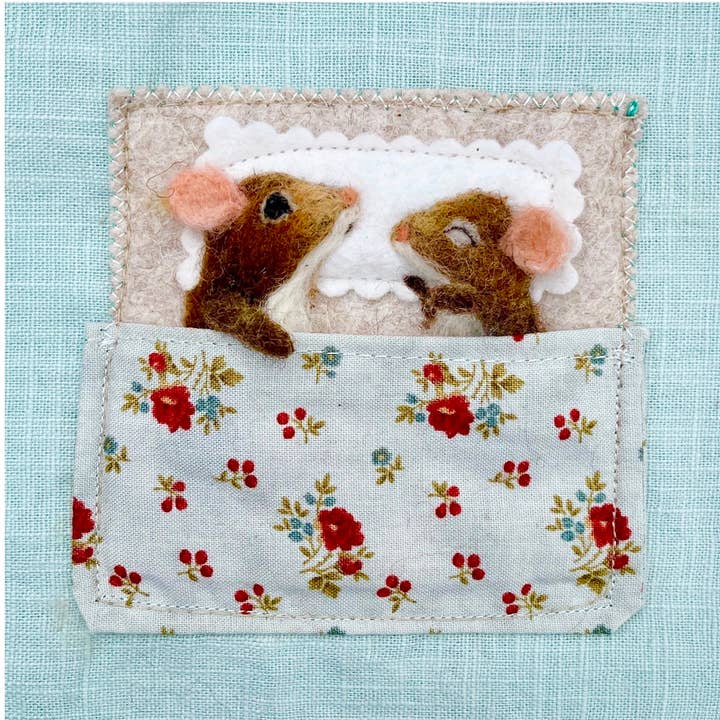 Sweet Liberty Belle - Venta al por mayor Tarjetas de felicitación - Tarjeta de felicitación Sweet Dreams Mice con estampado de fieltro0