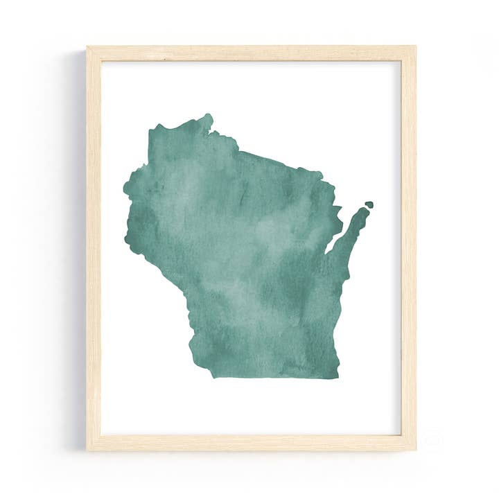 impresión en acuarela de Wisconsin para venta al por mayor de traveldashery