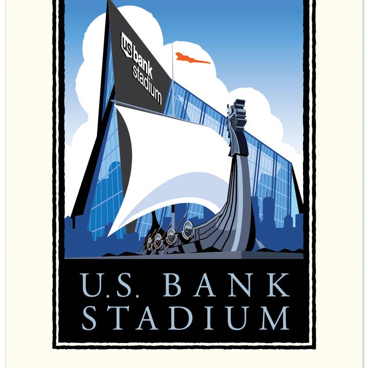Landmark MN | US Bank Stadium Art Print for wholesale by Legendary Landmark Art Prints