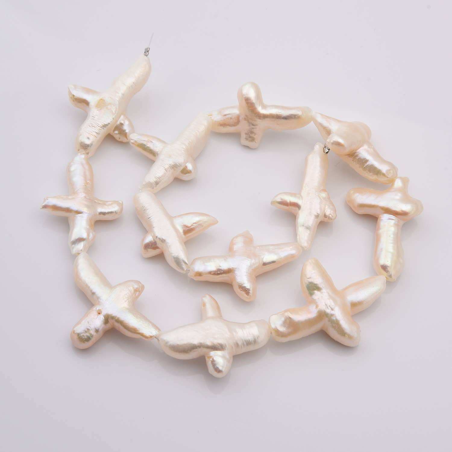 Beads Creation - Wholesale Beads - Natural Cross Pearl Bead, 35x20mm Pendant, Gift, FWP0582