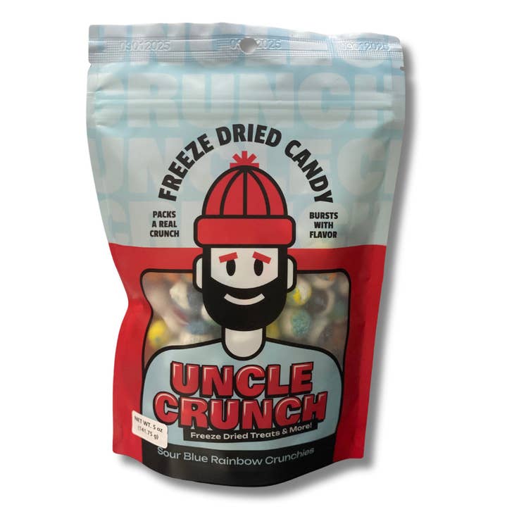 Frystorkade Sour Blue Rainbow Crunchies för wholesale av Uncle Crunch