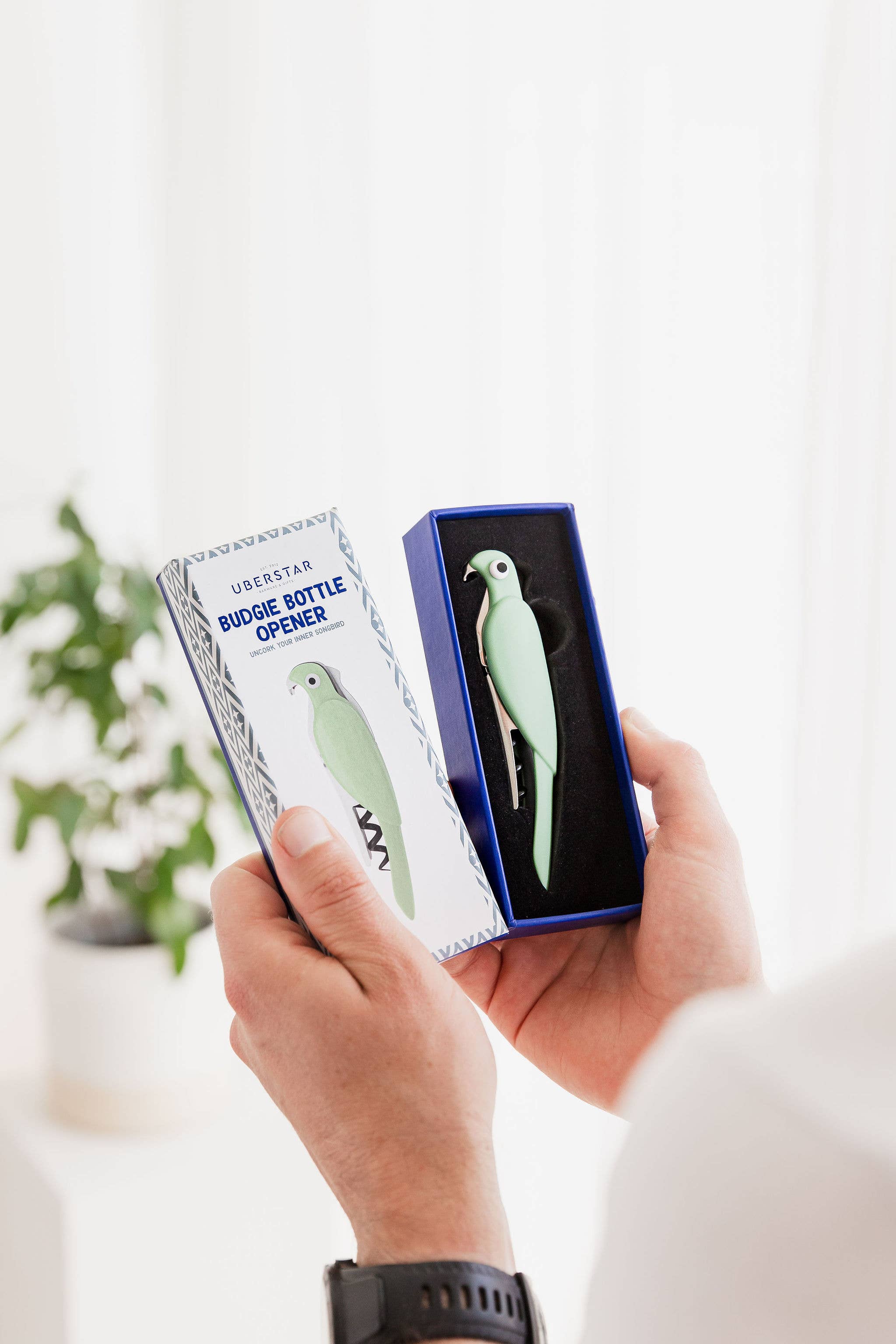 UBERSTAR – Engroshandel Flaske-/vinåbner – Budgie Bottle 3-i-1 flaskeåbner proptrækker5