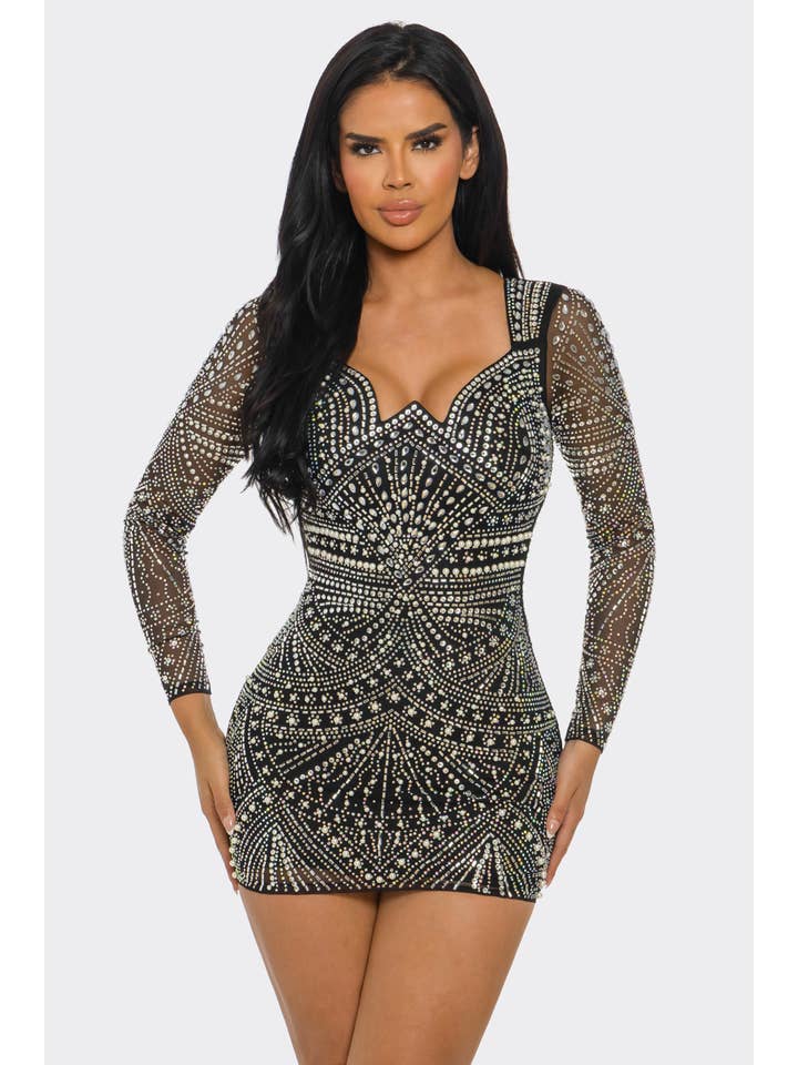 BANJUL - Wholesale Dress - Women's - BCCDS72256 & WIDE-STRAP RHINESTONE MINI DRESS1