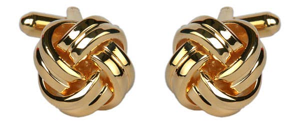 Dalaco - incorporating David Aster - Wholesale Cufflinks - Double Cord Gold Plated Knot Cufflinks0