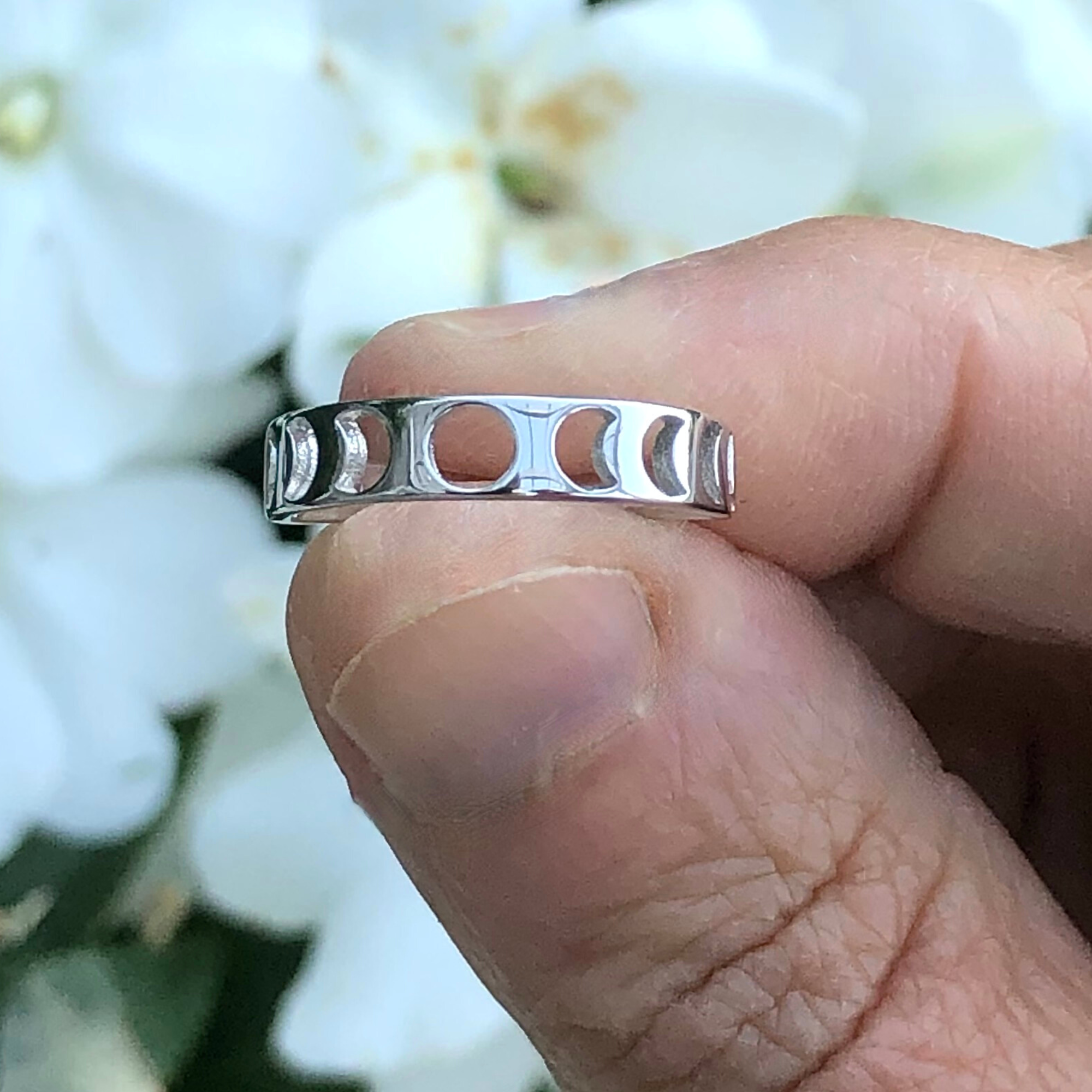 Moonrise Jewelry - Vente Anneau/bague à empiler - Bague découpée R-6 Moon Phase8