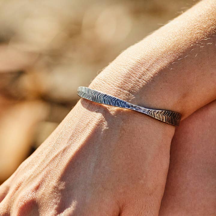 DMG Designs - Wholesale Cuff Bracelet - Forged Feather Cuff | Sterling Silver6
