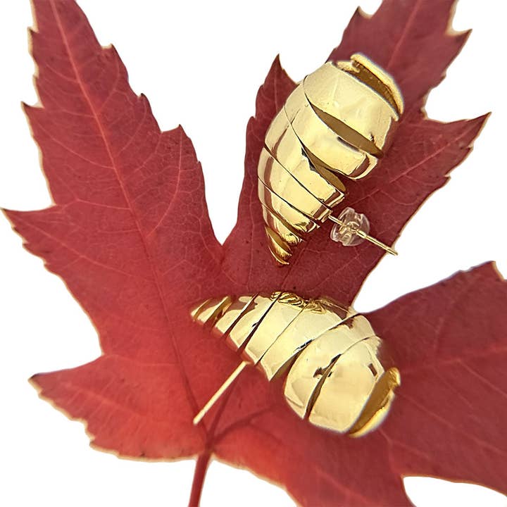 14K Gold Spiral Stud Earrings for wholesale on Faire