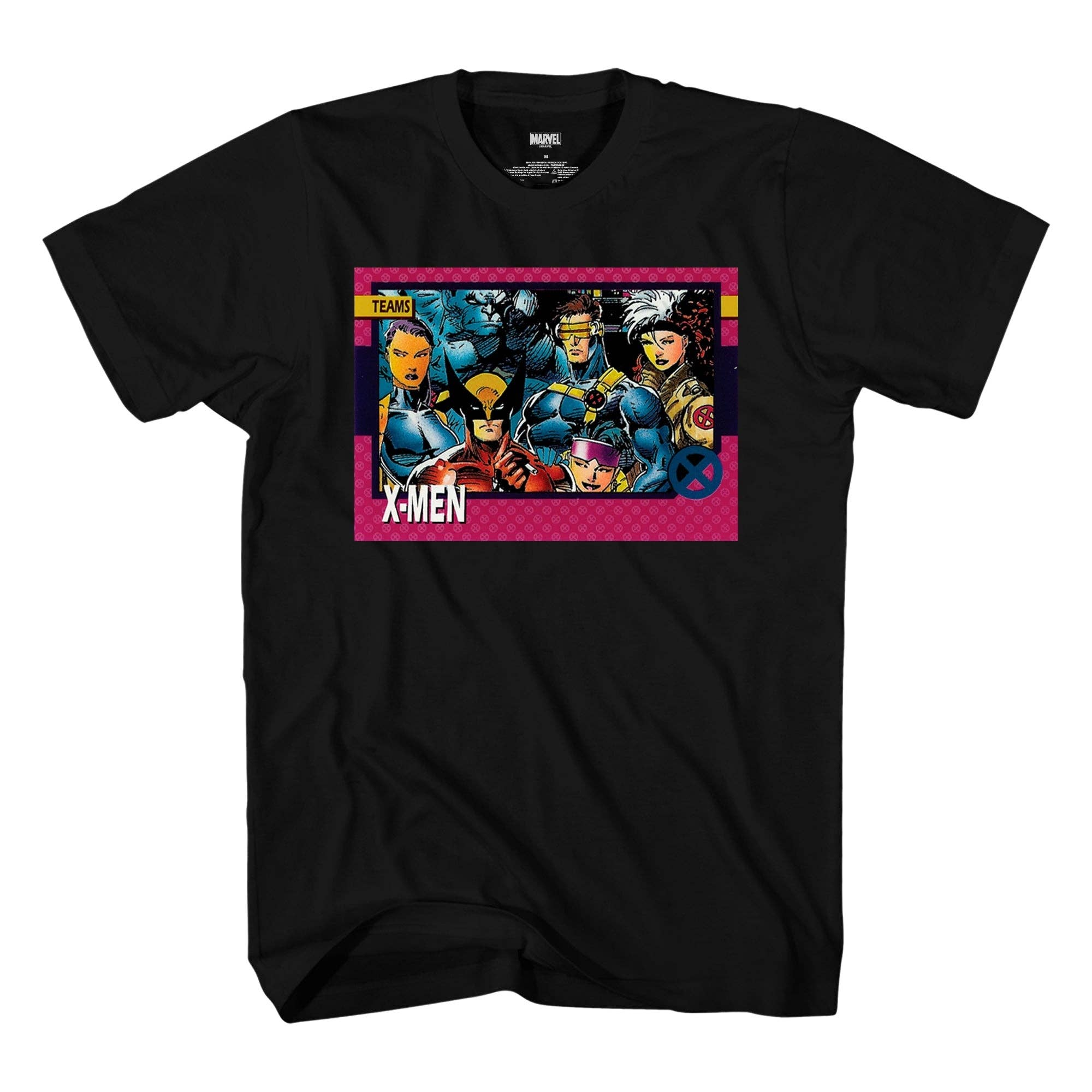 Fundom - Wholesale Screen Printed T-Shirt - Men's - X-Men Blue Team 90's Trading Card by Jim Lee Marvel Comics Adult T-Shirt0