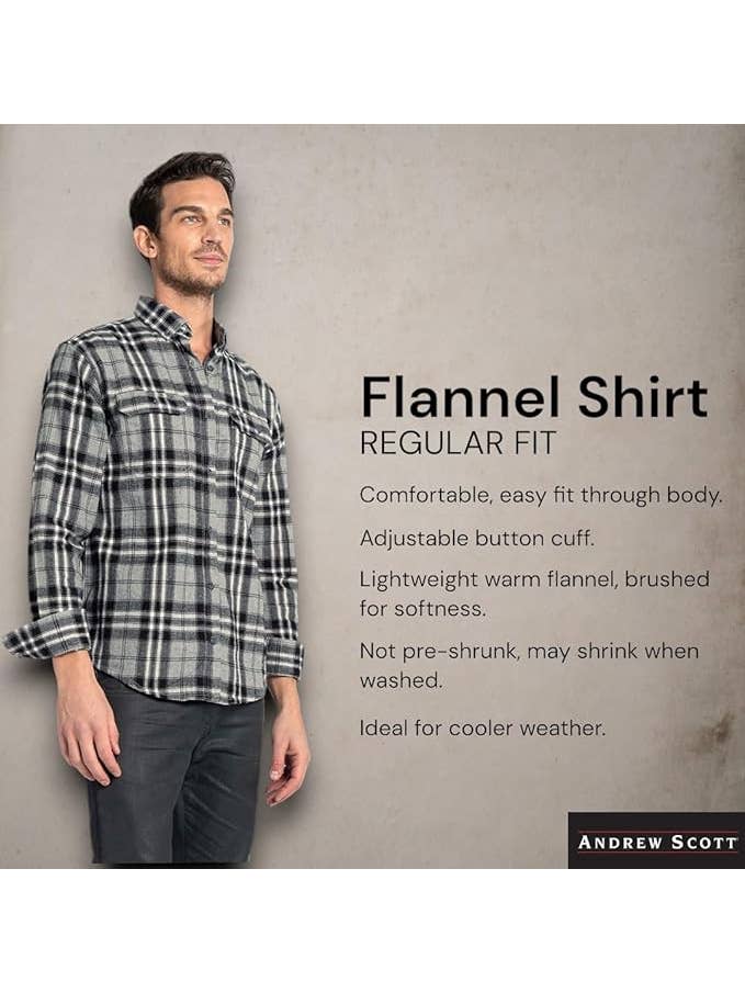 I-Wear Brands - Wholesale Button Down Shirt - Men's - 2, 3 Pack Men's Long Sleeve Button Down Cotton Flannel Shirt9