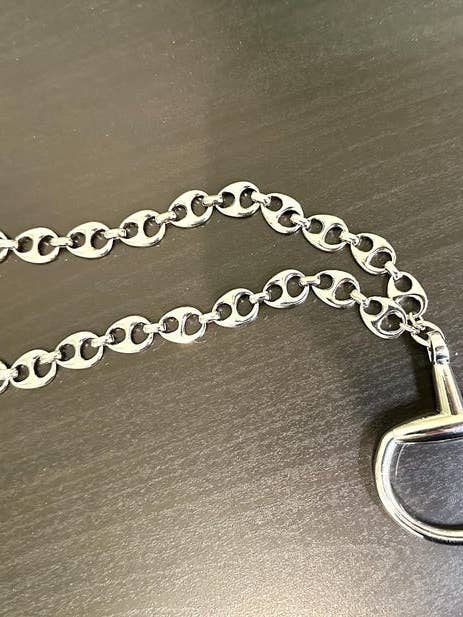 Collar de plata con bocado ecuestre en cadena marinera para venta al por mayor de Suzy T Designs