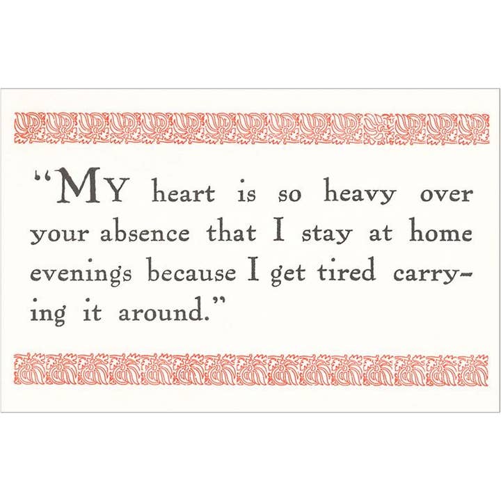 Kunsttryk SQ-194 Tungt Hjerte, Savner Dig for engroshandel hos Found Image Press