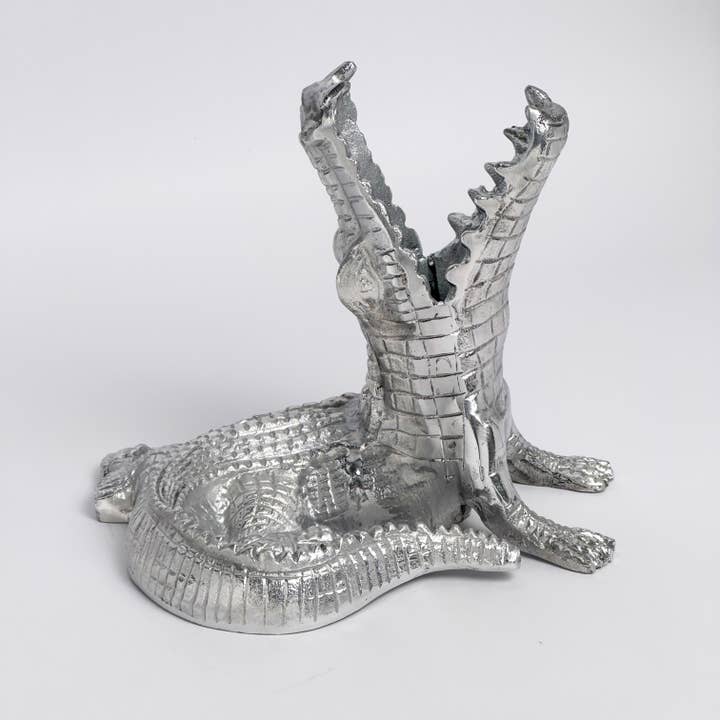 Crocodile Wine Bottle Holder for wholesale by India Handicrafts Inc