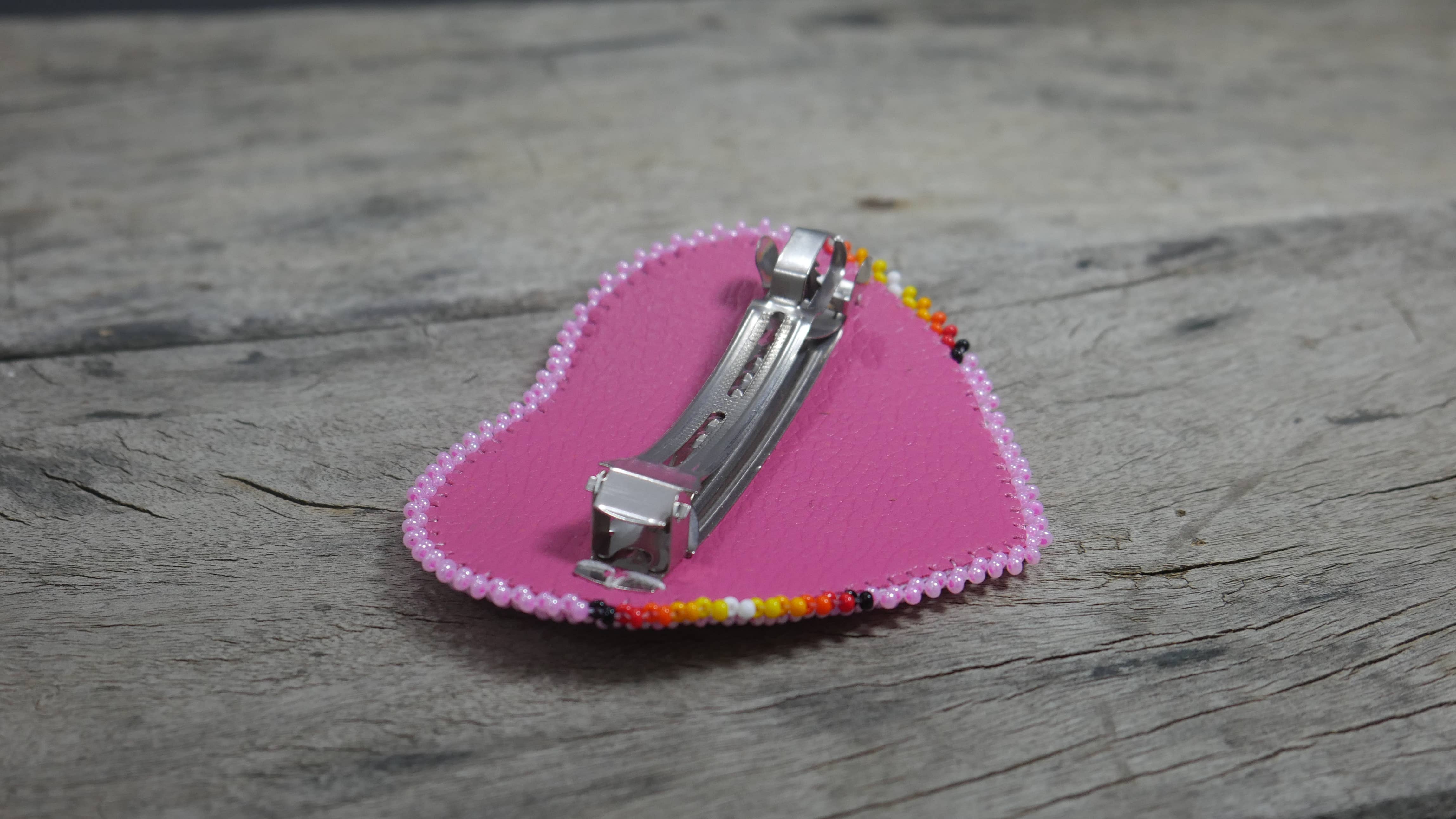 KANGURAH – Engroshandel Hårspænde – Kvinder – Lyserød perlebarrette hårklip med perler, Tribal Barrette1