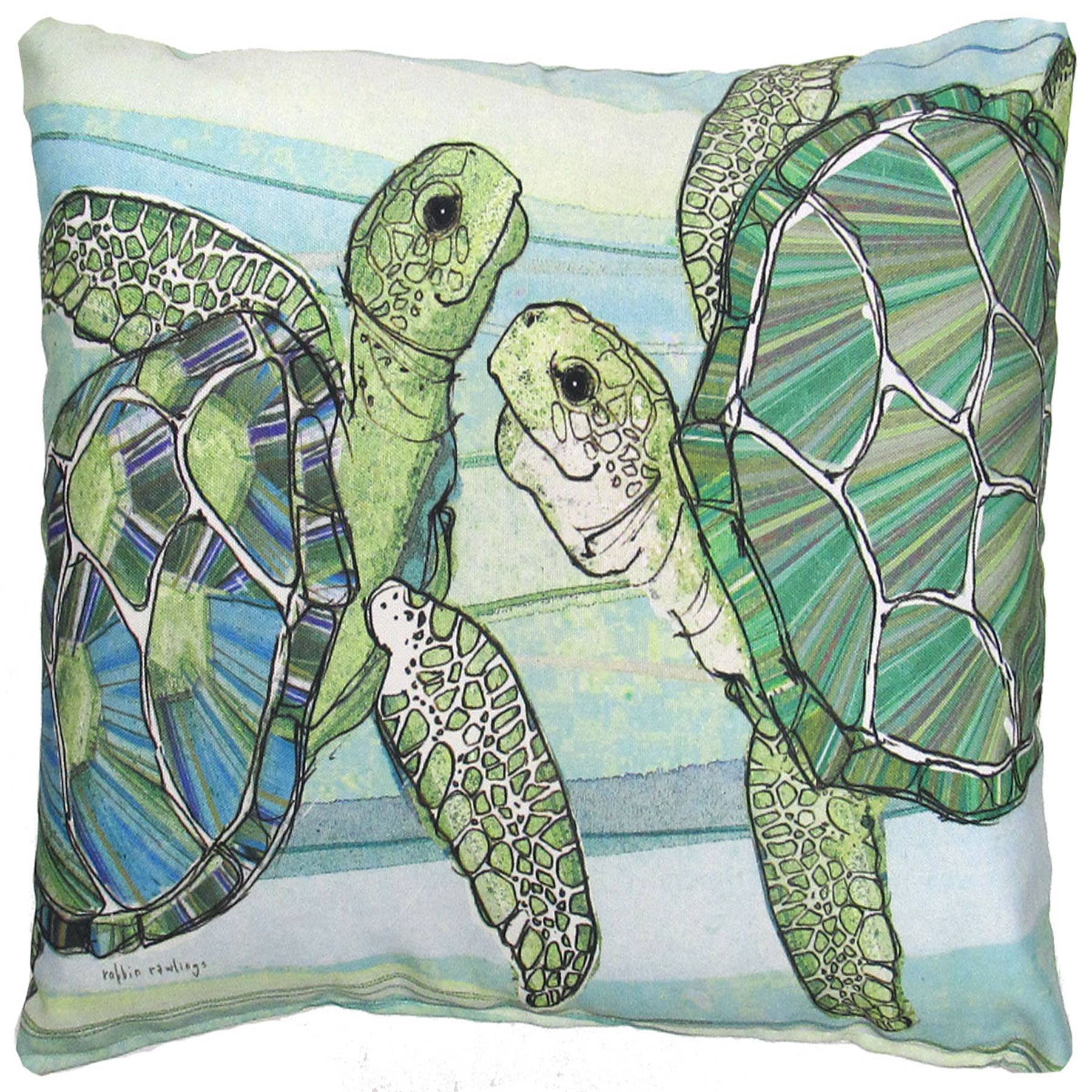 Magnolia Casual - Wholesale Throw/Decorative Pillow - Pillow - Sea Turtle Pair - indoor / outdoor cushion0