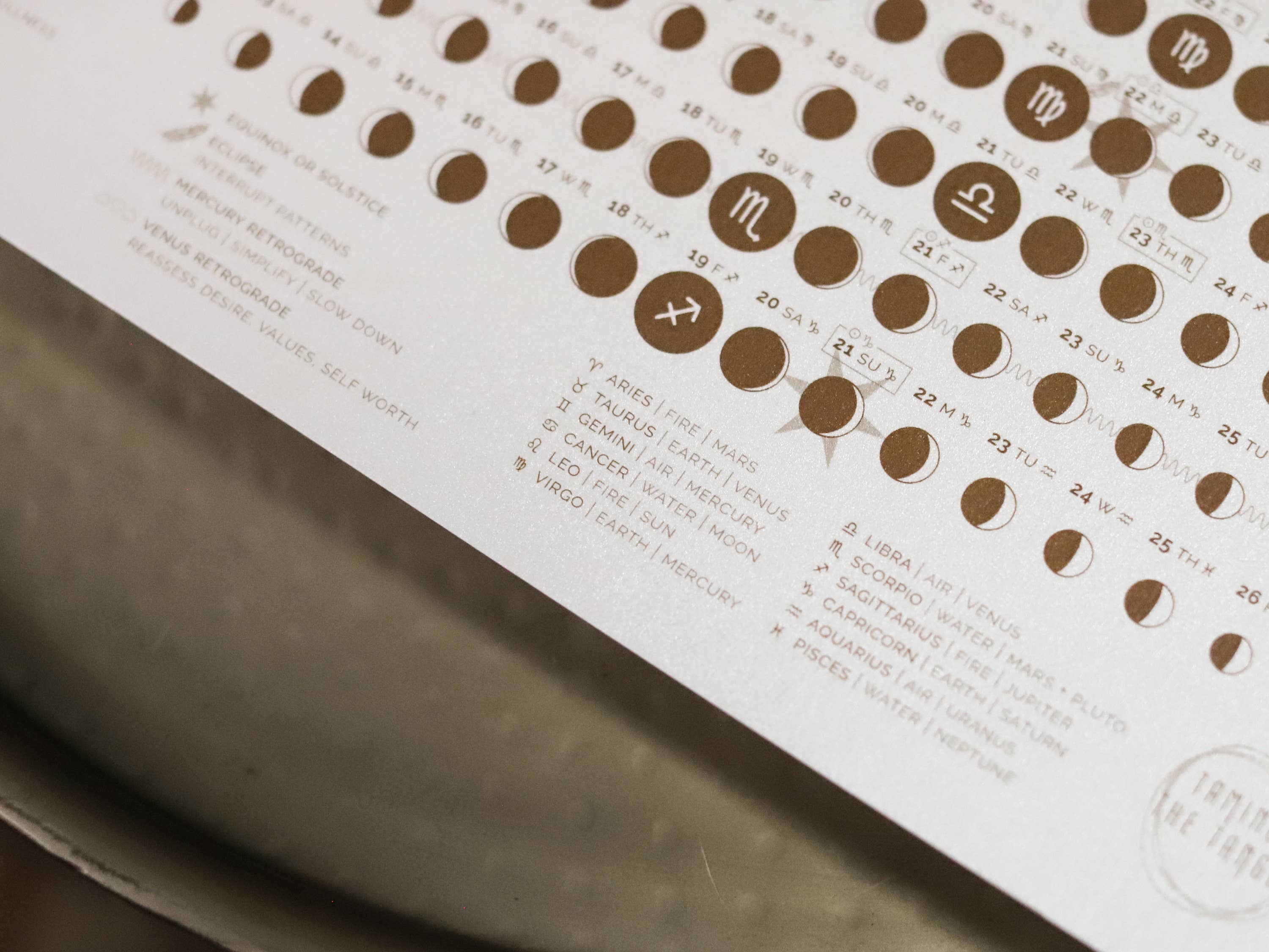 Taming the Tangle - Wholesale Calendar - Golden Hour 2026 Moon Calendar poster, limited edition5