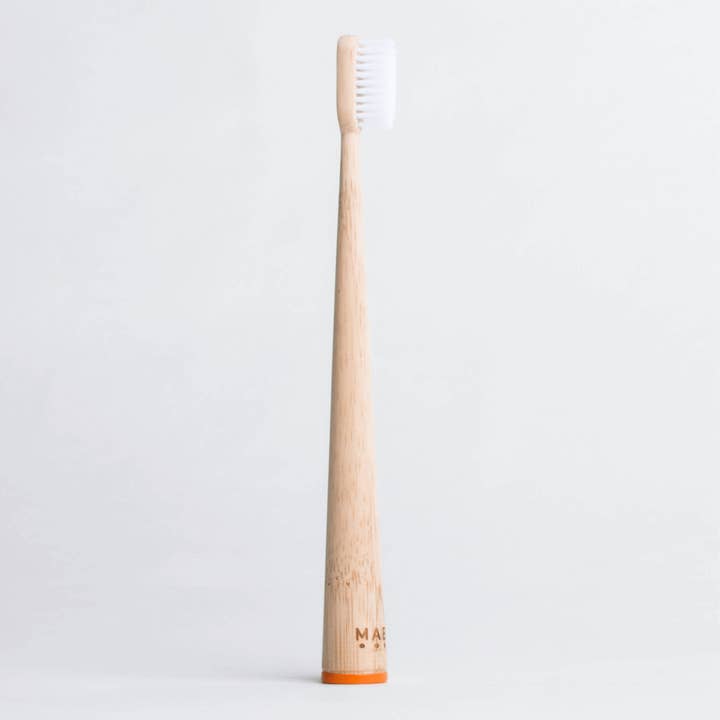 MABLE - Wholesale Toothbrush - Adult Orange - Bamboo Toothbrush - Wholesale Singles