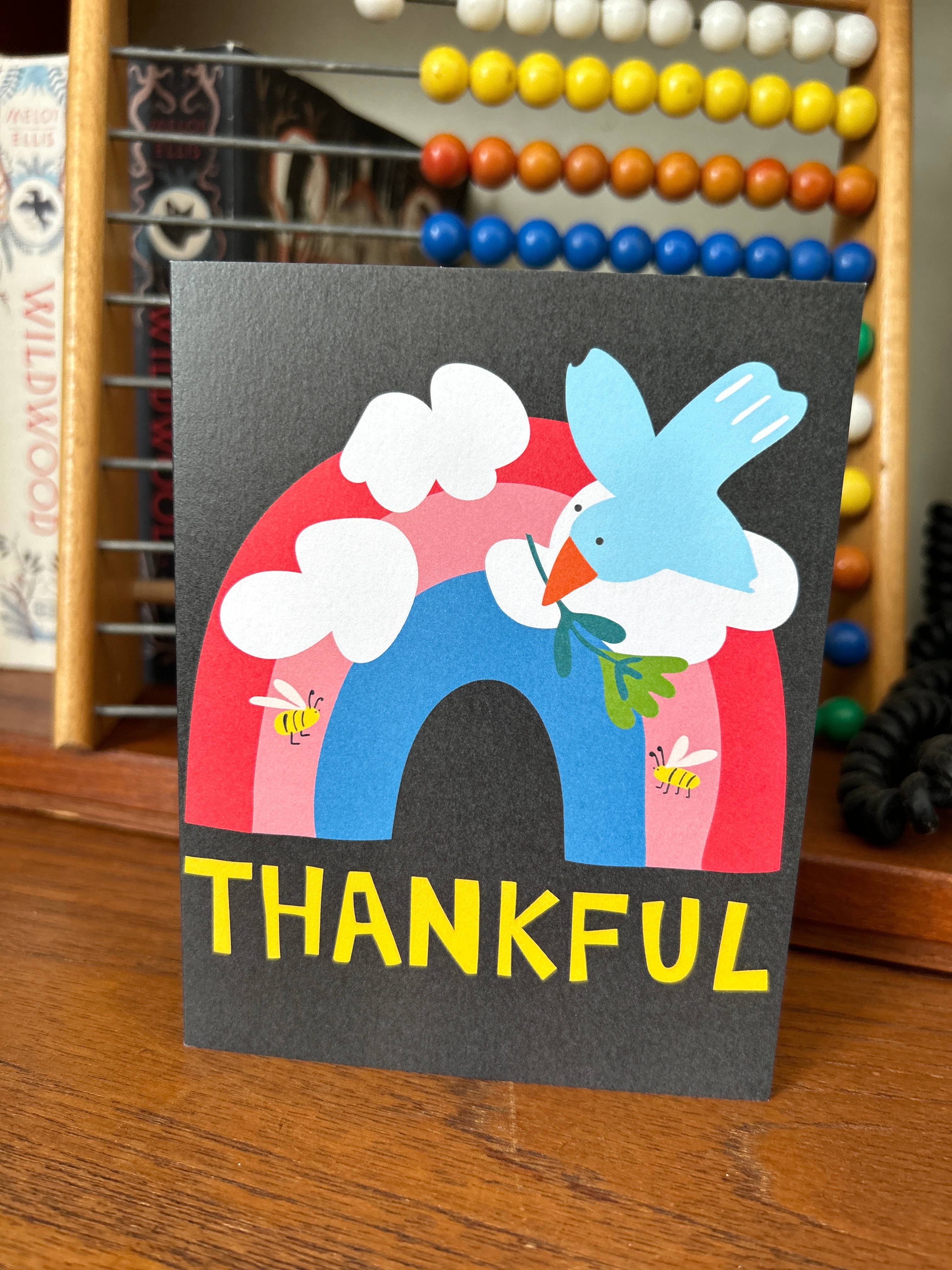 Happy Just Happy - Wholesale Thank You Card - Thankful Rainbow Greeting Card1