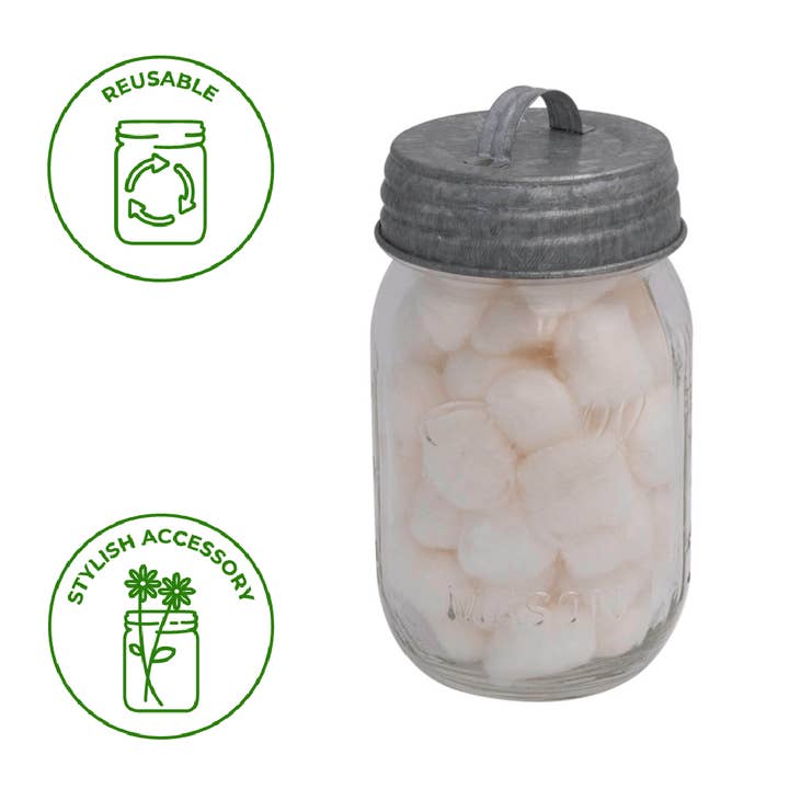 Mason Jar Lifestyle - Vente Pots - Poignée en métal galvanisé/couvercle de boîte pour bocaux Mason