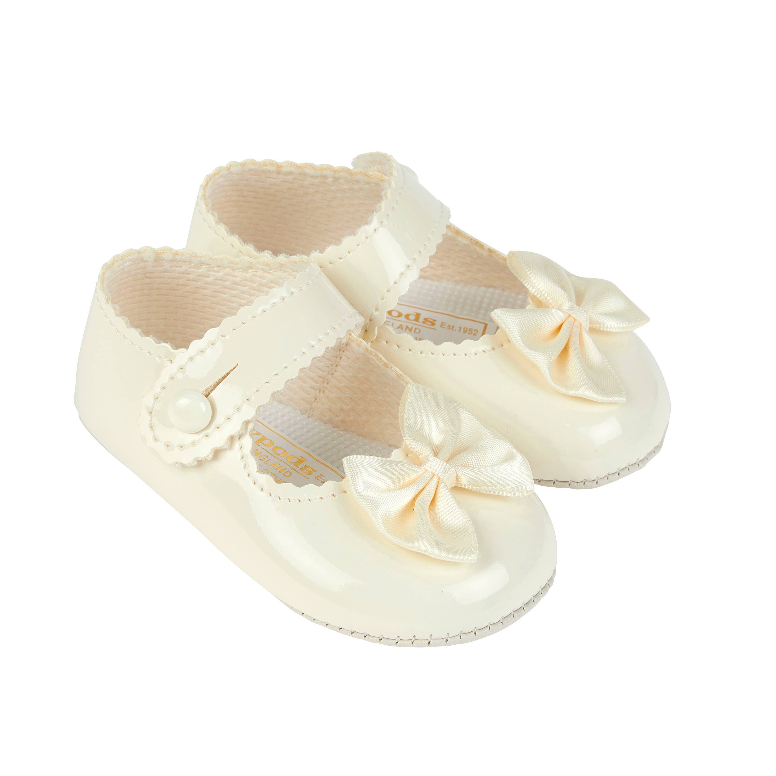 Early Days & Baypods - Wholesale Wiegenschoentjes - Baby - B604 zachte leren loopschoentjes voor meisjes met strik en knoopsluiting6